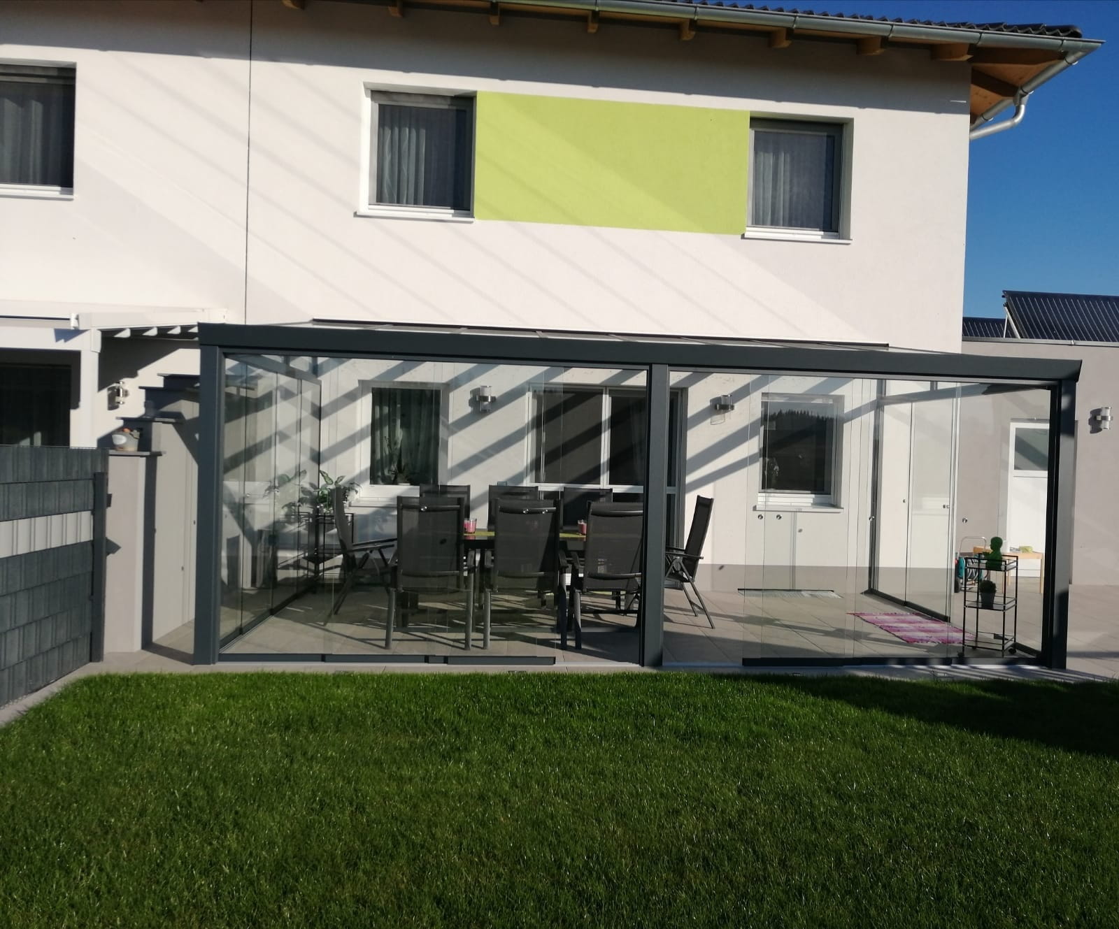 gartenzimmer glas in anthrazit struktur