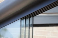 Glasschiebewandsystem Bausatz vier teilig anthrazit
